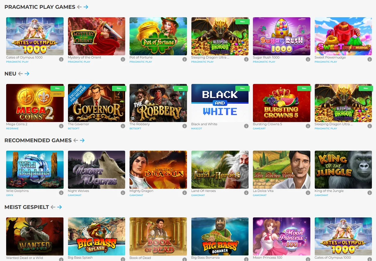 Wolfy Casino Spiele
